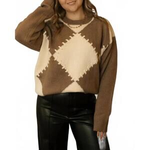 NEW SUNDAY EDITION lauren argyle sweater in brown